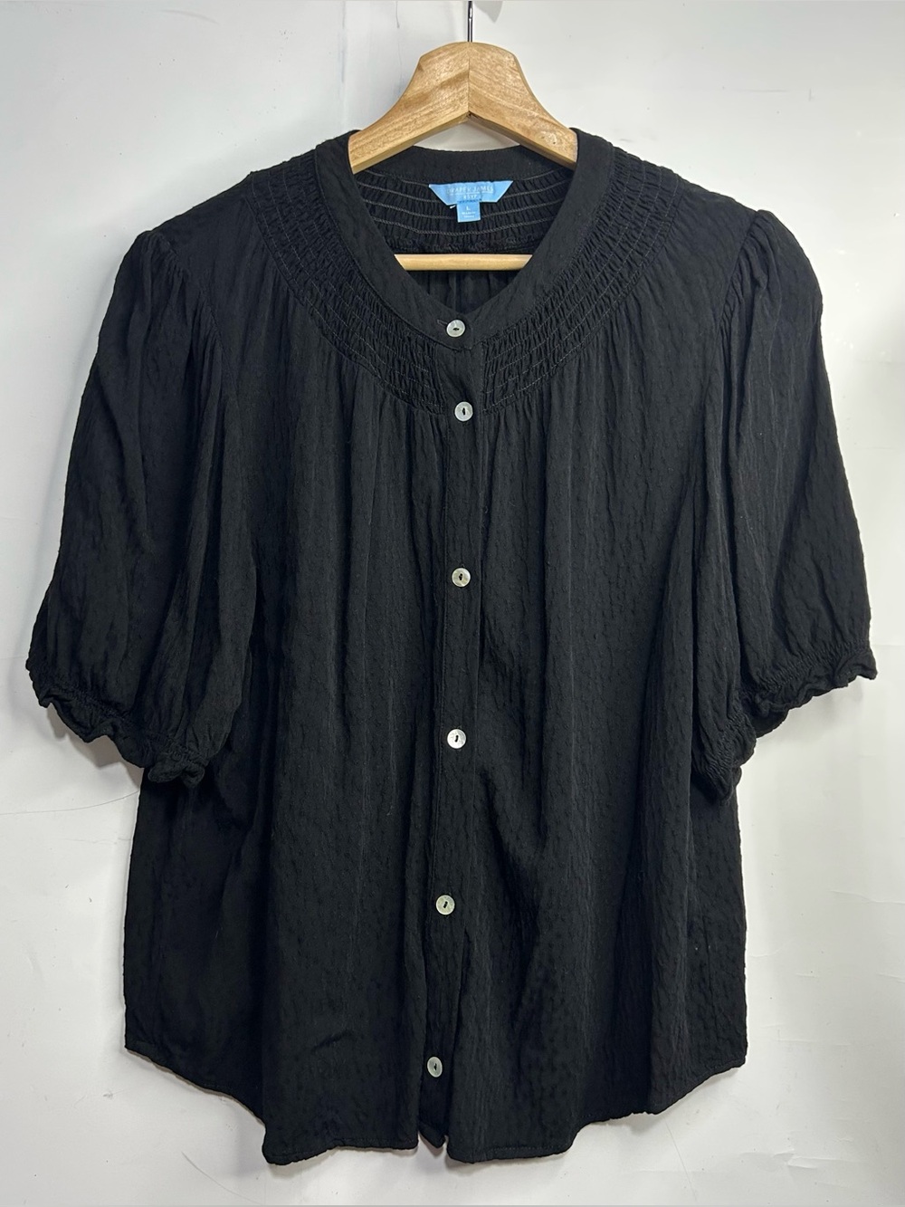 Draper James RSVP Black Blouse Large
